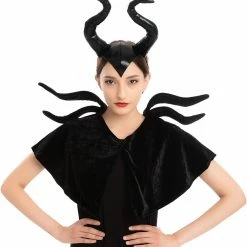Spooktacular Creations Props Black Queen Cosplay Accessories With Headband & Shawl