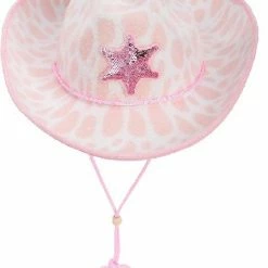 Spooktacular Creations Pink Cow Print Cowboy Hats, 2 Pack Headwear