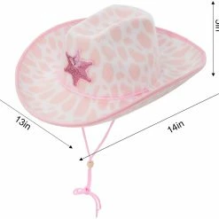 Spooktacular Creations Pink Cow Print Cowboy Hats, 2 Pack Headwear