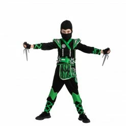 Spooktacular Creations Green Ninja Costume For Role Play Cosplay- Child Classic Costumes