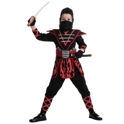 Spooktacular Creations Samurai Red Ninja Costume For Girls Cosplay- Child