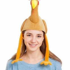 Spooktacular Creations Headwear Plush Turkey Gobbler Hat With Long Neck