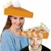 Spooktacular Creations Mens Decorative Plush Pumpkin And Apple Pie Hats